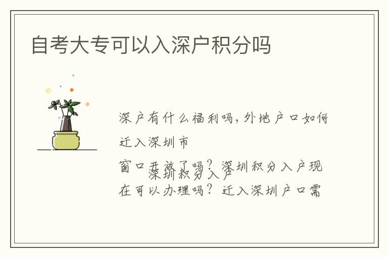 自考大?？梢匀肷顟舴e分嗎