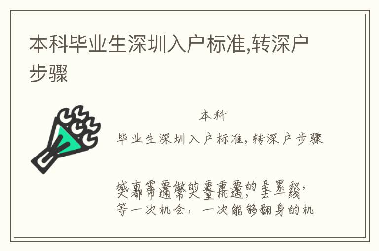 本科畢業(yè)生深圳入戶標(biāo)準(zhǔn),轉(zhuǎn)深戶步驟