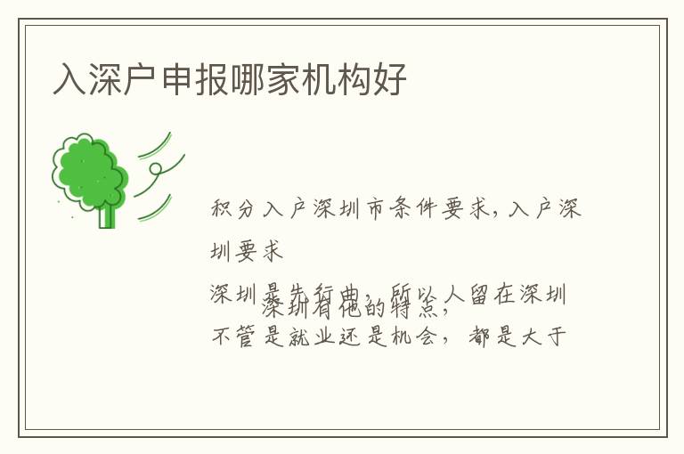 入深戶申報哪家機(jī)構(gòu)好