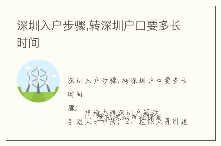 深圳入戶步驟,轉(zhuǎn)深圳戶口要多長時間